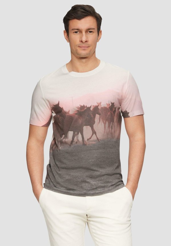 MIT FRONTPRINT - T-Shirt print - weiß