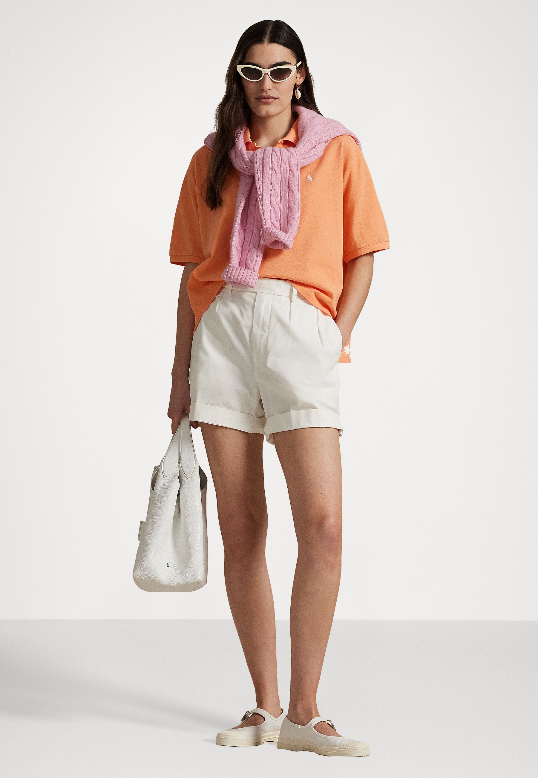 売れ筋商品|||ラルフローレン Tシャツ レディース トップス WIMBLEDON CROPPED POLO SHIRT - Polo shirt - poppy Polo Ralph Lauren WIMBLEDON CROPPED POLO SHIRT - Piké