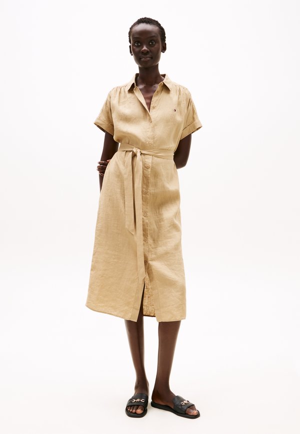 BELTED MIDI DRESS Shirt dress camel Product Details