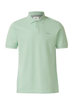 Lichtgroen poloshirt met korte mouwen, kraag, twee knopen en klein merklogo op de linkerborst.