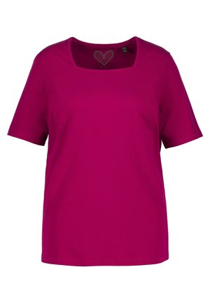 Ulla Popken A-LINIE CARREE-AUSSCHNITT HALBARM - T-shirt basic - magnolienrot