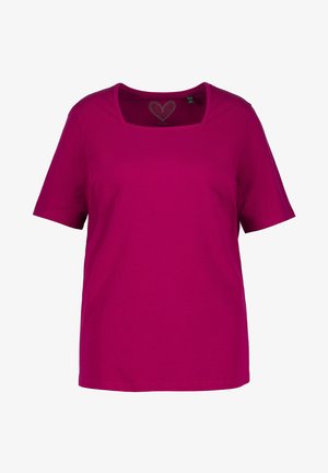 Ulla Popken A-LINIE CARREE-AUSSCHNITT HALBARM - T-Shirt basic - magnolienrot