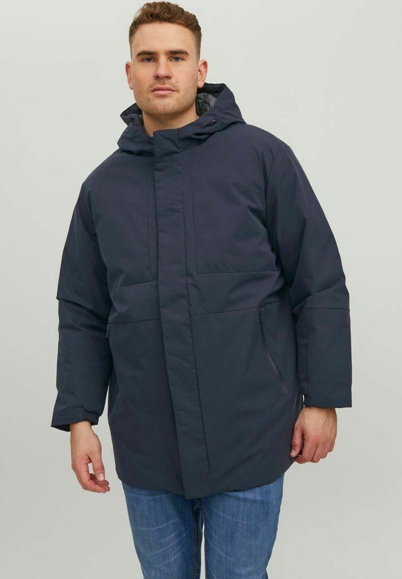 Jack & Jones PLUS SIZE Žieminis paltas dark navy/tamsiai mėlyna