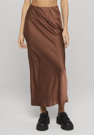 SOFTTOUCH - Falda acampanada - choco