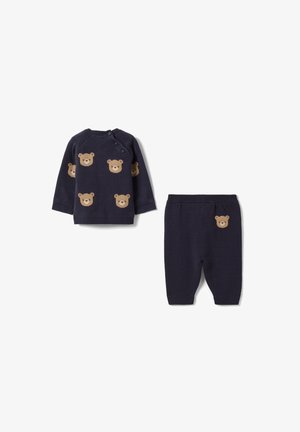 OVS, SET WITH TEDDY BEAR TOP AND TROUSERS. - Jersey de punto - graphite grey