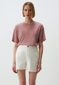 HIGH WAIST - Jeans Shorts - ecru