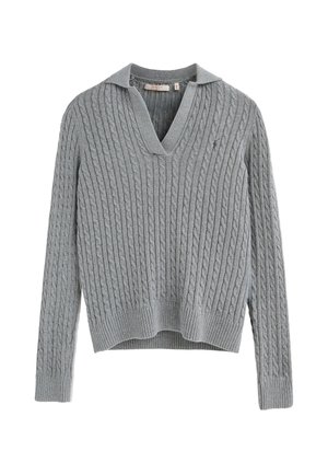 Polo Club, PULLOVER WOMAN RIGBY GO POLO NECK CABLE TAYLOR LONG SLEEVE REGULAR FIT - Camiseta de manga larga - gray vigore