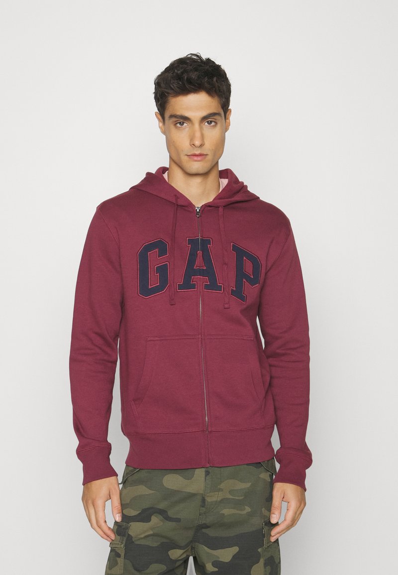 GAP HERITAGE LOGO Mikina na zip deep red/tmavě červená