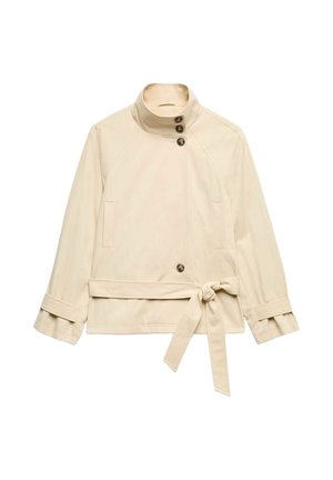 Marks & Spencer, FUNNEL NECK BELTED SHORT TRENCH STYLE COAT - Overgangsjakke - neutral