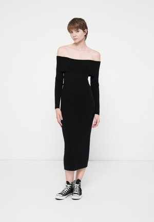 MIDI SWEATER DRESS - Haljina s naramenicama - true black