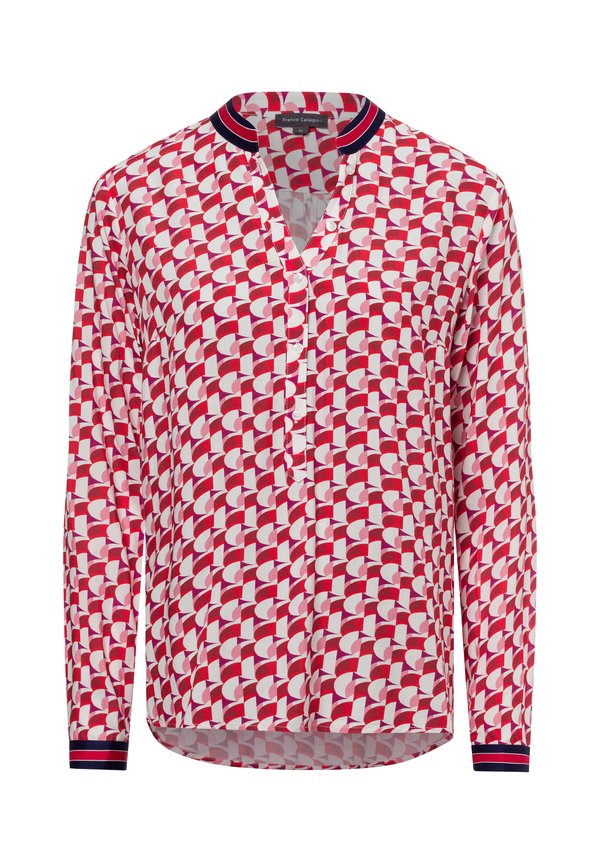 Bluse - weiß rot
