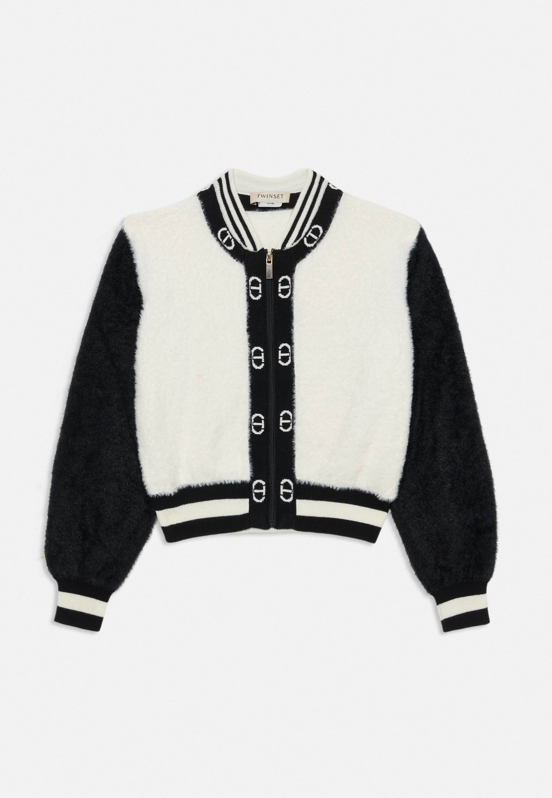 TWINSET KNITTED CARDIGAN Strickjacke off-white/black/offwhite