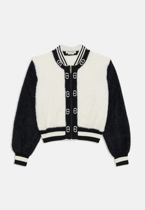 KNITTED CARDIGAN - Cardigan - off-white/black