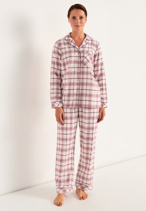 CHECKED SET - Nachtwäsche Set - beige/pink checked