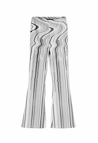 ELASTIC WITH DISTORTED STRIPES - Pantaloni - white