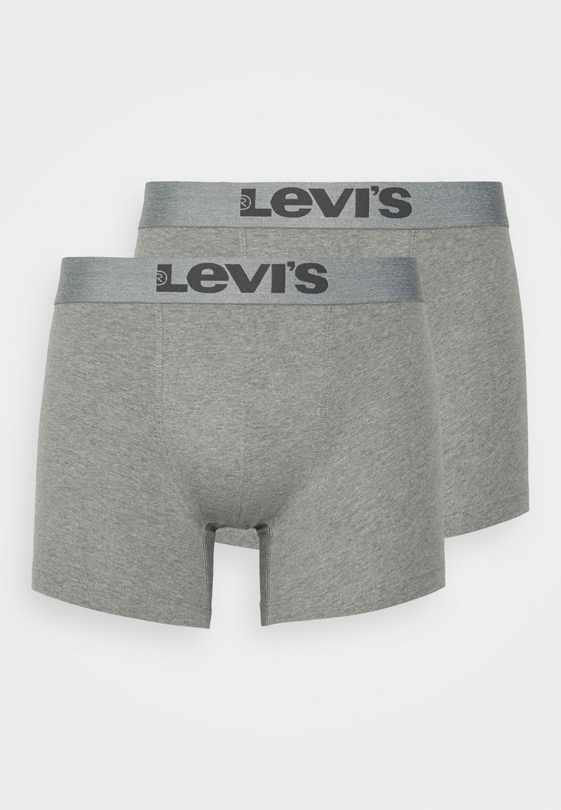 Szürke pamut boxer alsónadrág, szürke elasztikus derékpánttal, fekete "Levi's" logóval, légáteresztő, rugalmas anyagból készült.