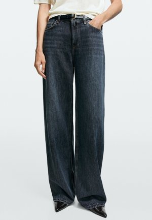 Massimo Dutti, HIGH-WAIST RELAXED FIT BARREL JEANS - Wide leg - blue