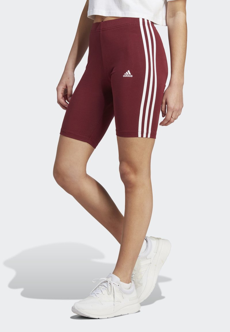 adidas Sportswear ESSENTIALS 3-STRIPES BIKE - Legingi - shadow red/white