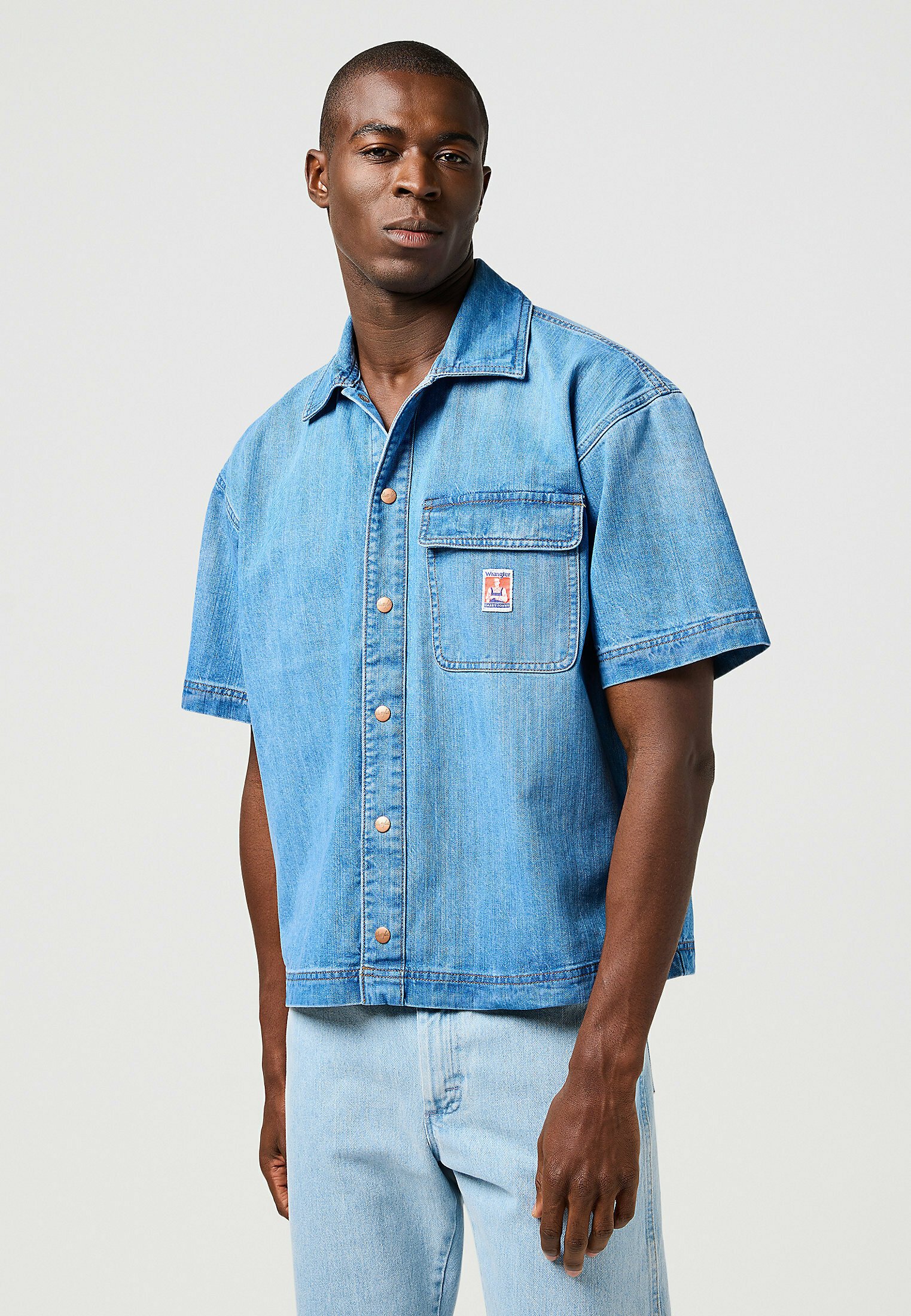 Chemise Courte En Jean Bleu Marine Effet Cintré | Tops | PLT FR