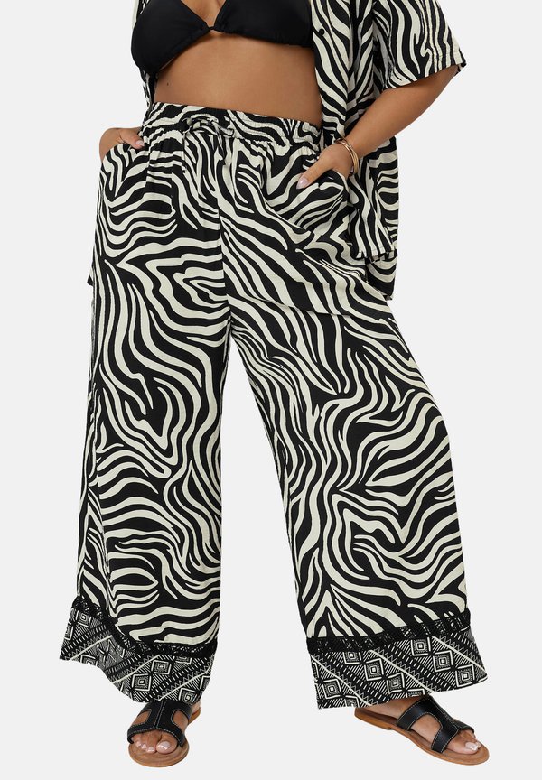 ZEBRA PRINT WIDE LEG - Stoffhose