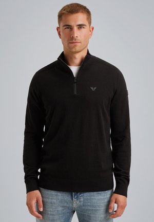 MIT HALBEM REISSVERSCHLUSS - Pullover - black