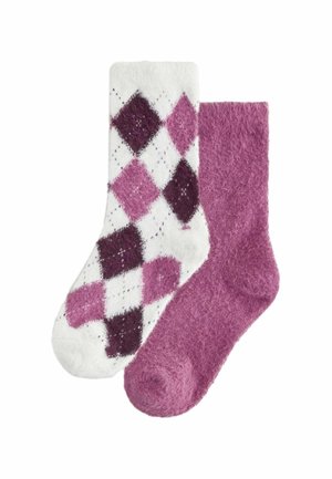 2 PACK  - Ponožky - berry argyle