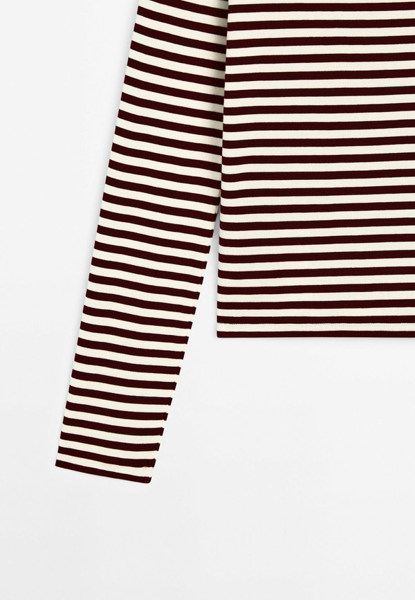 STRIPED  WITH CROSSOVER SHOULDER DETAIL  - Long sleeved top - bordeaux4