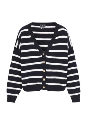 DreiMaster Cardigan - navy offwhite stripe