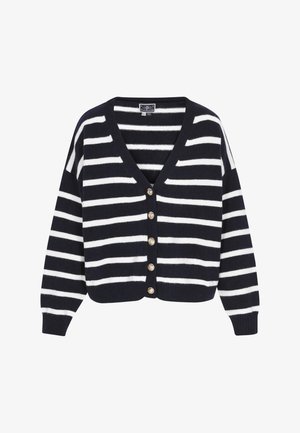 DreiMaster Cardigan - navy offwhite stripe