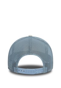 Blue mesh baseball cap with a structured crown, adjustable snapback closure, and uniform mesh texture throughout.