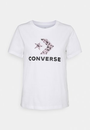 Converse FLORAL STAR CHEVRON GRAPHIC TEE - T-shirt imprimé - white
