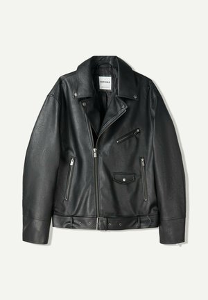 Bershka Imiteret læderjakke - black