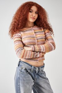 BDG Urban Outfitters SPACE DYE CREW CARDI - Cardigan - rust