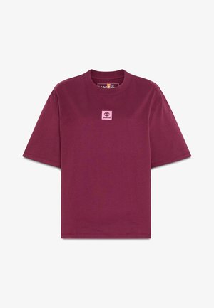 Timberland SHORT SLEEVE TEE - T-Shirt print - burgundy