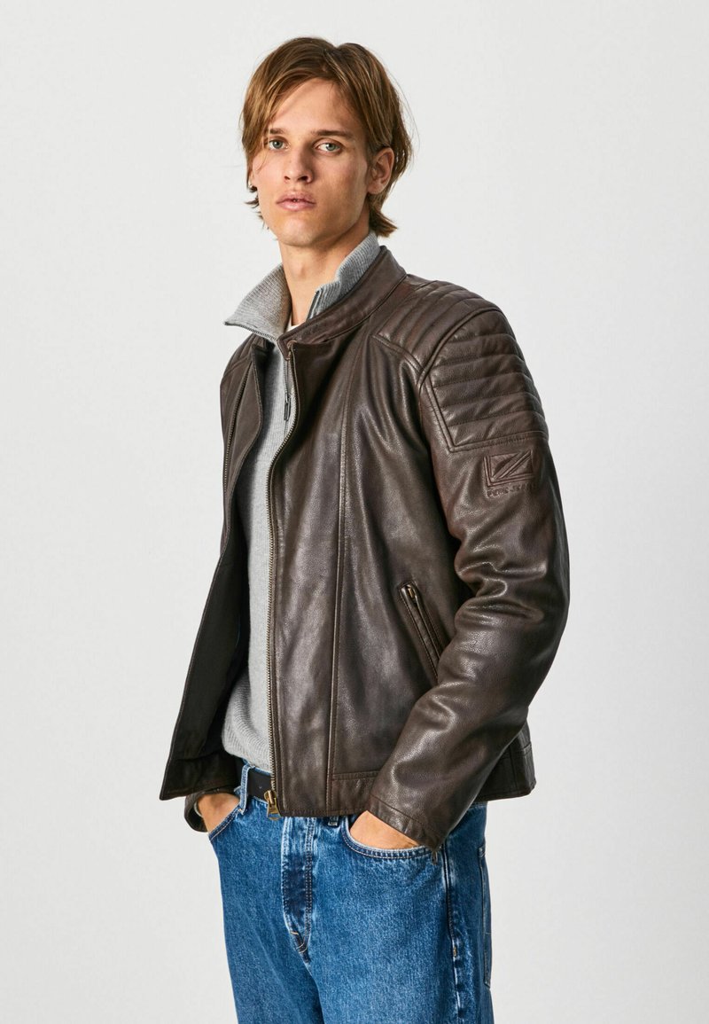 Herren Leichte Jacken | Pepe Jeans LEE Lederjacke marrón oscuro/dunkelbraun - TM19812 Herren Leichte Jacken | Pepe Jeans LEE Lederjacke marrón oscuro/dunkelbraun - TM19812