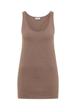 Cecil, Short-Sleeve Round-Neck Sweater with Stripes - Débardeur - cocoa taupe