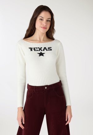 SPALLE SCOPERTE CON SCRITTA - Maglione - bianco lana