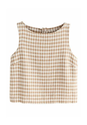 REGULAR FIT - BUTTON SHELL  - Top - brown ecru gingham