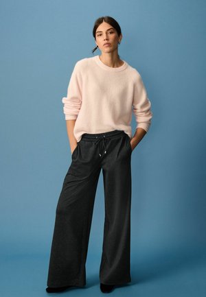 Next BRUSHED WIDE LEG PETITE - Kalhoty - black check
