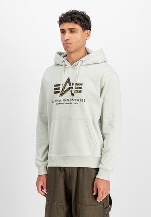 BASIC EFFECT PRINT - Mikina s kapucňou - stone