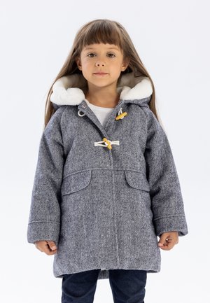 WOOL BLEND WITH HOOD - Talvemantel - dark blue