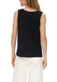 s.Oliver MIT HÄKELSPITZEN-DETAILS - Top - schwarz