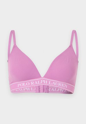 Ροζ ασύρματο τριγωνικό σουτιέν με ρυθμιζόμενους ιμάντες και ελαστική ταινία με το λογότυπο "Polo Ralph Lauren" και μπροστινές αγκράφες.