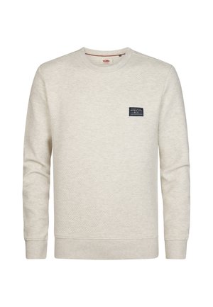 Petrol Industries, TEXTURED CREW NECK SWEATER IRONWALL - Sweater - antique white melee