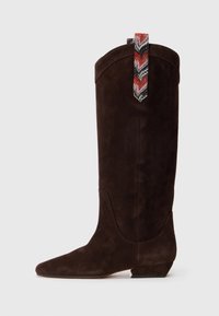 CLARA - Cizme cowboy/biker - dark brown