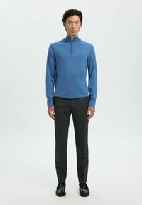 Selected Homme HALF-ZIP PULLOVER - Strikkegenser - true navy