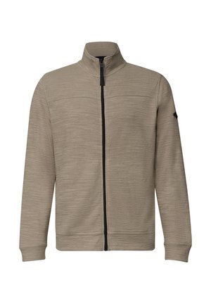 Street One MEN, LANGARM JACKE MIT STEHKRAGEN - Felpa con zip - antique beige