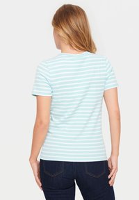 Saint Tropez ASTER SS STRIPE - Marškinėliai su spaudiniu - pastel turquoise