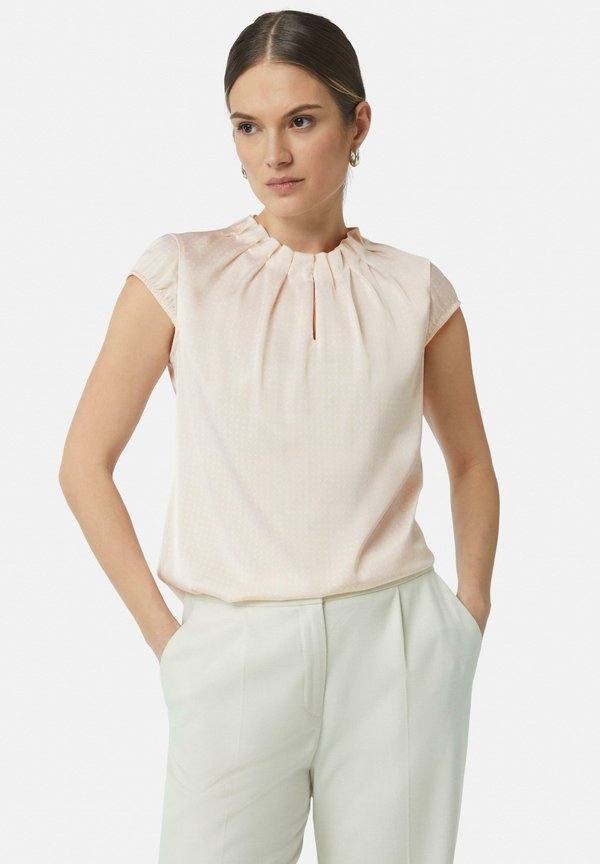 MIT RAFFUNG UND ALL-OVER-PRINT - Bluse - perlmuttrosa