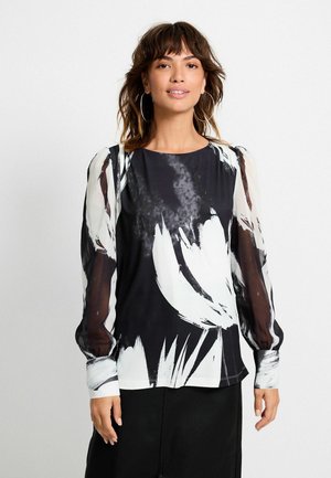 LONG SLEEVE CUFF - Blouse - black floral tulip